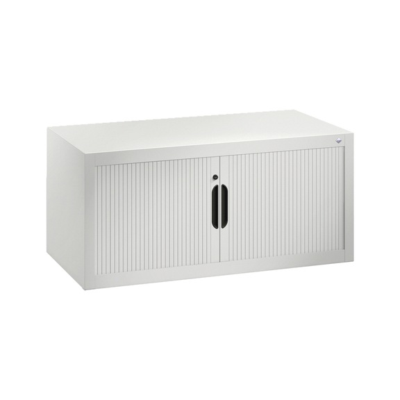 C+P Tambour door cabinet Omnispace, H450B1000D420 mm, light gray No. 3262-00|S10028 - Workshop cabinet