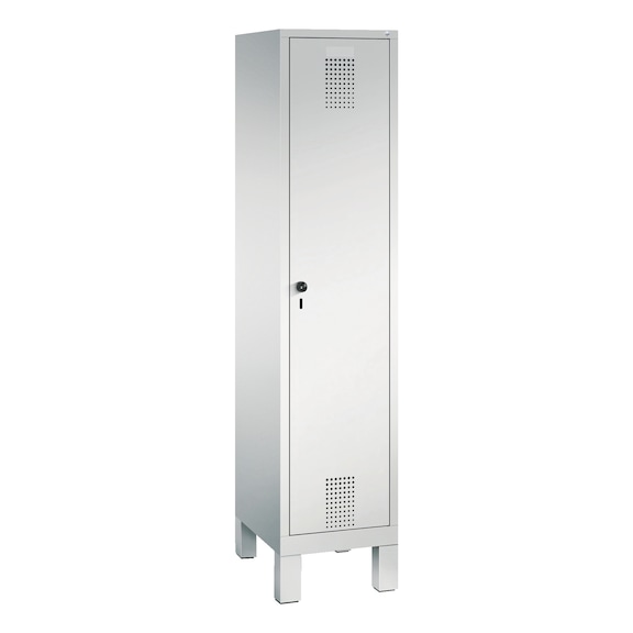 C+P Locker Evolo 1 compartment H1850B420D500 mm light gray No 48010-12|S10000 - Clothes locker (workshop)