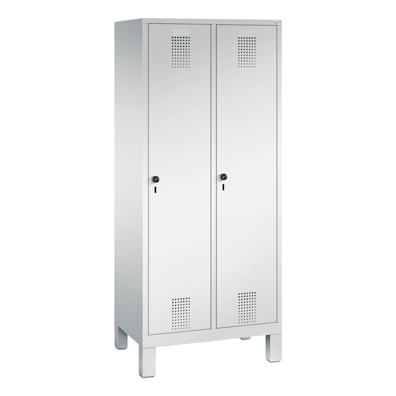 C+P Locker Evolo, 2 compartments, H1850B810D500 mm, light gray No. 48010-22|S10000 - Clothes locker (workshop)