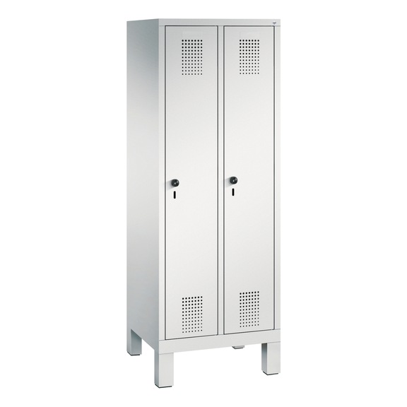 C+P School locker Evolo, 2 compartments, H1650B610D500 mm, No. 480106-20|S10012 - Clothes locker (workshop)