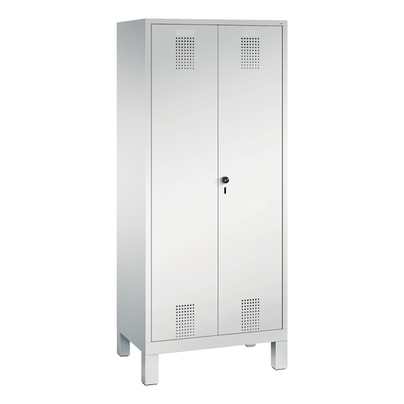 C+P Locker Evolo, 2 compartments, H1850B810D500 mm, light gray No. 48012-22B|S10003 - Clothes locker (workshop)