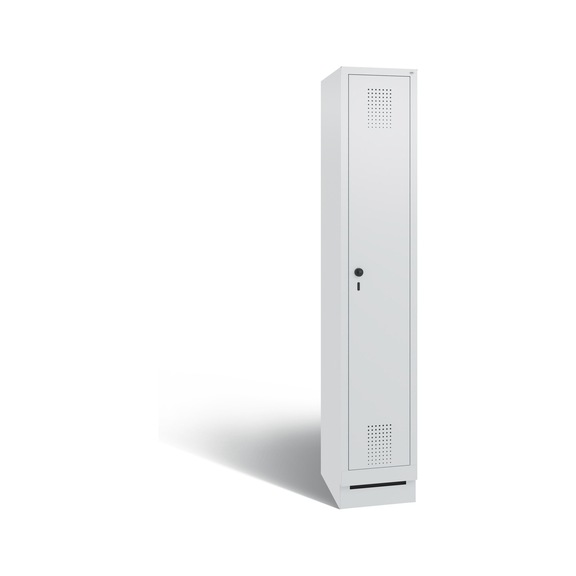 C+P Locker Evolo 1 compartment H1800B320D500 mm light gray No 48020-10|S10001 - Clothes locker (workshop)