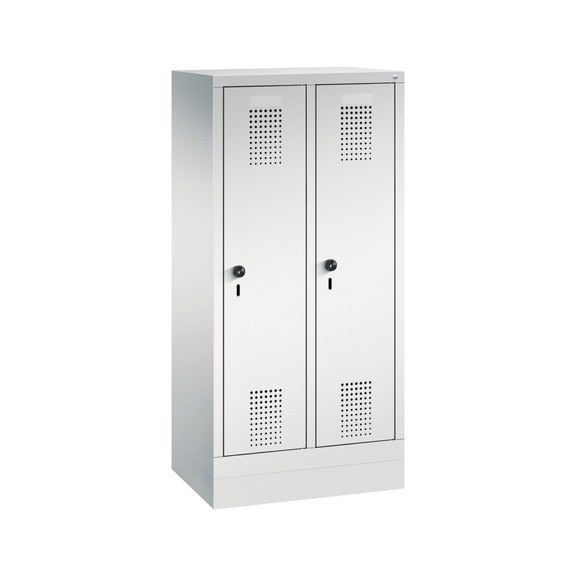 C+P Kindergarten locker Evolo, 2 compartments, H1300B610D300 mm, No. 480203-20|S10049 - Clothes locker (workshop)