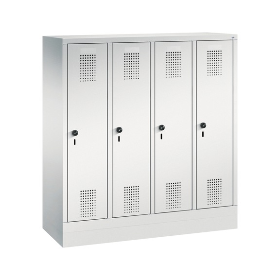 C+P Kindergarten locker Evolo, 4 compartments, H1300B1190D300 mm, No. 480203-40|S10082 - Clothes locker (workshop)