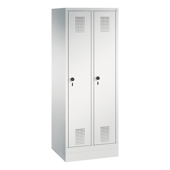C+P School locker Evolo, 2 compartments, H1600B610D500 mm, No. 480206-20|S10041 - Clothes locker (workshop)