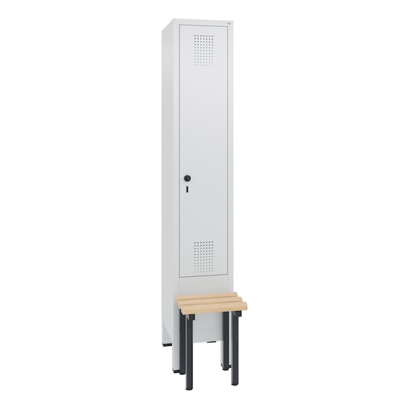 C+P Locker Evolo 1 compartment H1850B320D815 mm light gray No 48030-10|S10003 - Clothes locker (workshop)