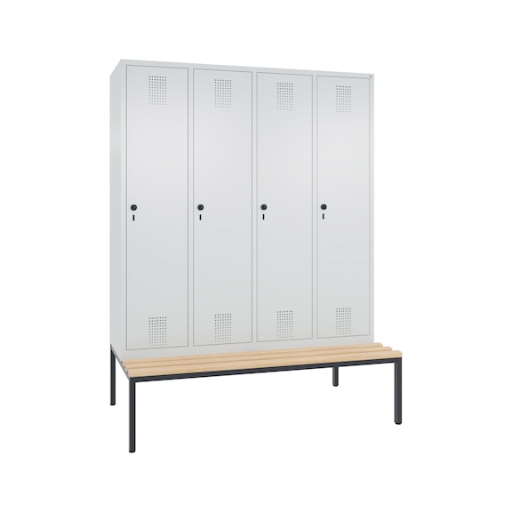 C+P Locker Evolo, 4 compartments, H2090B1590D815 mm, light gray No. 48050-42|S10001 - Clothes locker (workshop)