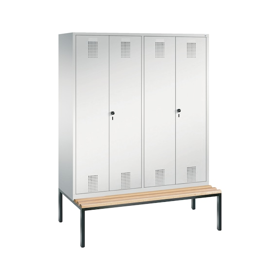 C+P Locker Evolo, 4 compartments, H2090B1590D815 mm, light gray No. 48052-42|S10030 - Clothes locker (workshop)