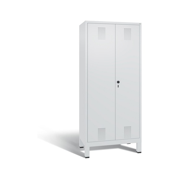 C+P Locker Evolo, 2 compartments, H1850B810D500 mm, light gray No. 48060-22|S10035 - Clothes locker (workshop)