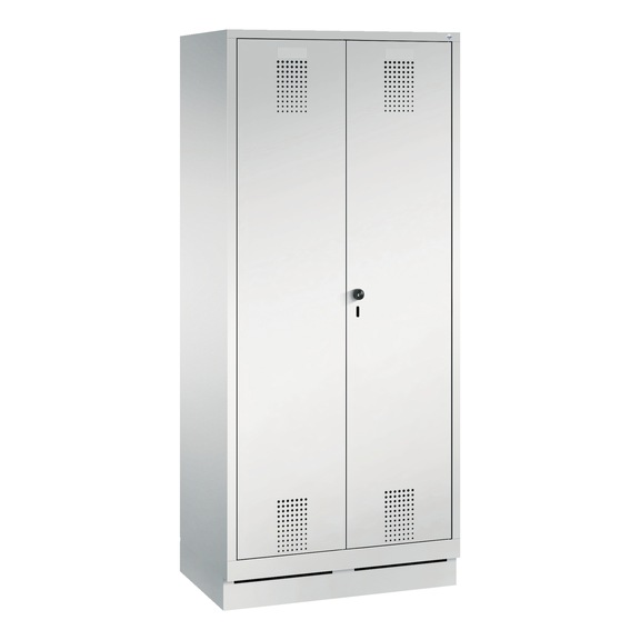 C+P Locker Evolo, 2 compartments, H1800B810D500 mm, light gray No. 48160-22|S10013 - Clothes locker (workshop)