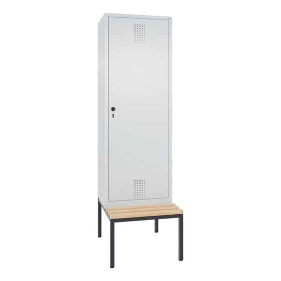 C+P Locker Evolo, 2 compartments, H2090B610D500 mm, light gray No. 48250-20|S10005 - Clothes locker (workshop)
