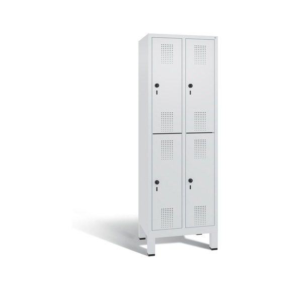 C+P Locker double-decker Evolo, 2 compartments, H1850B610D500 mm, No. 48310-20|S10034 - Clothes locker (workshop)