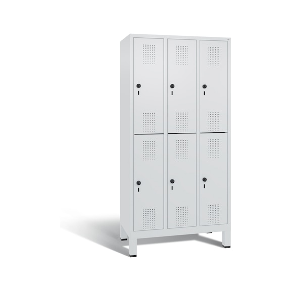 C+P Locker double-decker Evolo, 3 compartments, H1850B900D500 mm, No. 48310-30|S10006 - Clothes locker (workshop)