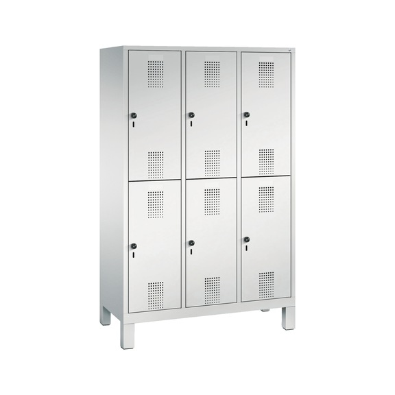 C+P Locker double-decker Evolo, 3 compartments, H1850B1200D500 mm, No. 48310-32|S10012 - Clothes locker (workshop)