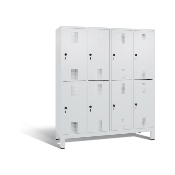 C+P Spind doppelstöckig Evolo, 4 Abteile, H1850B1590T500 mm, Nr. 48310-42|S10028 - Kleiderspind (Werkstatt)