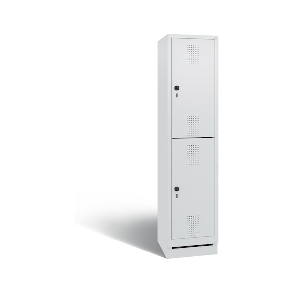 C+P Locker double-decker Evolo, 1 compartment, H1800B420D500 mm, No. 48320-12|S10003 - Clothes locker (workshop)