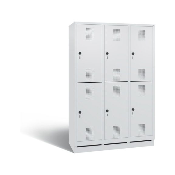 C+P Locker double-decker Evolo, 3 compartments, H1800B1200D500 mm, No. 48320-32|S10014 - Clothes locker (workshop)