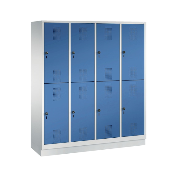 C+P Spind doppelstöckig Evolo, 4 Abteile, H1800B1590T500 mm, Nr. 48320-42|S10039 - Kleiderspind (Werkstatt)