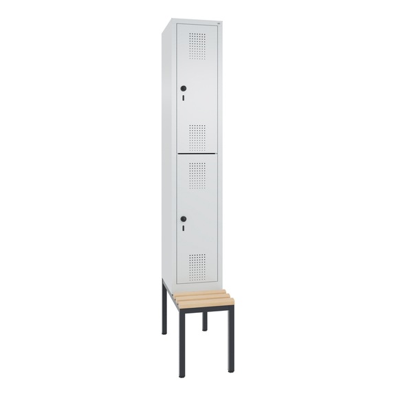 C+P Double-decker locker Evolo, 1 compartment, H2090B320D815 mm, No. 48350-10|S10007 - Clothes locker (workshop)