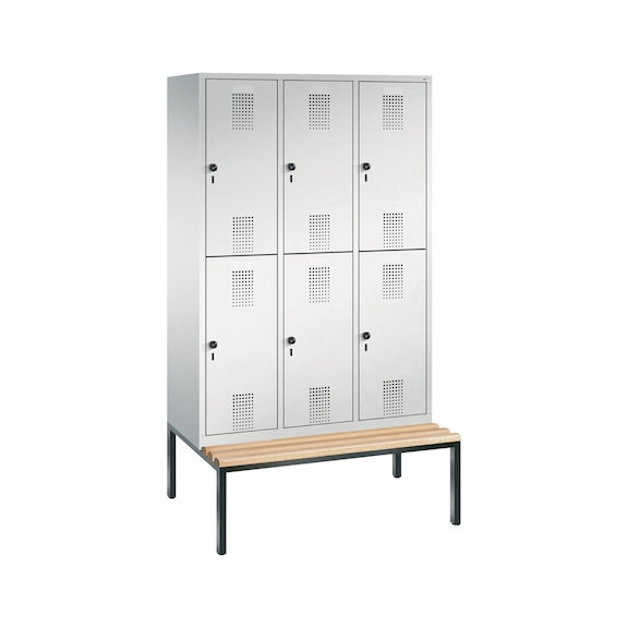 C+P Locker double-decker Evolo, 3 compartments, H2090B1200D815 mm, No. 48350-32|S10006 - Clothes locker (workshop)