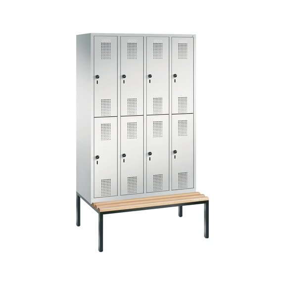 C+P Locker double-decker Evolo, 4 compartments, H2090B1190D815 mm, No. 48350-40|S10024 - Clothes locker (workshop)