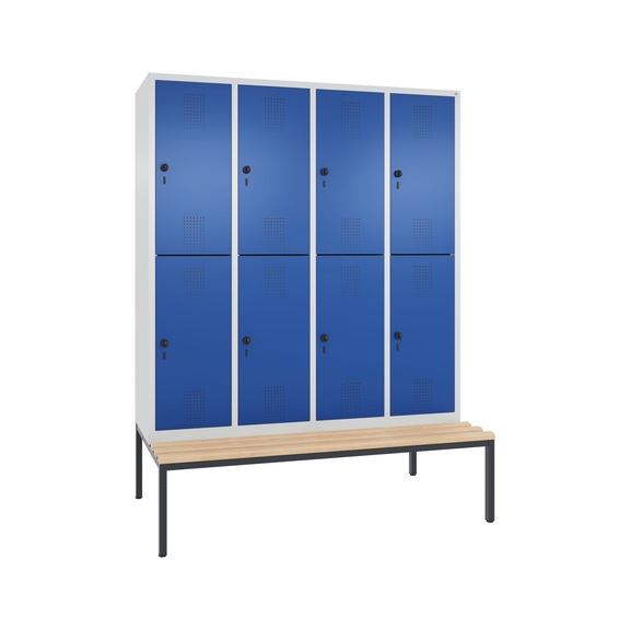 C+P Locker double-decker Evolo, 4 compartments, H2090B1590D810 mm, No. 48350-42|S10004 - Clothes locker (workshop)