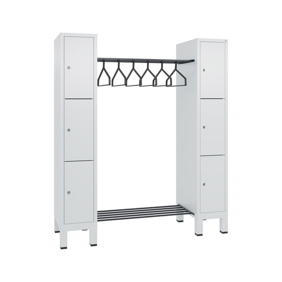 C+P Garderobe Evolo, 6 Fächer, H1850B1591T500 mm, Lichtgrau Nr. 48406-00|S10006 - Kleiderspind (Werkstatt)