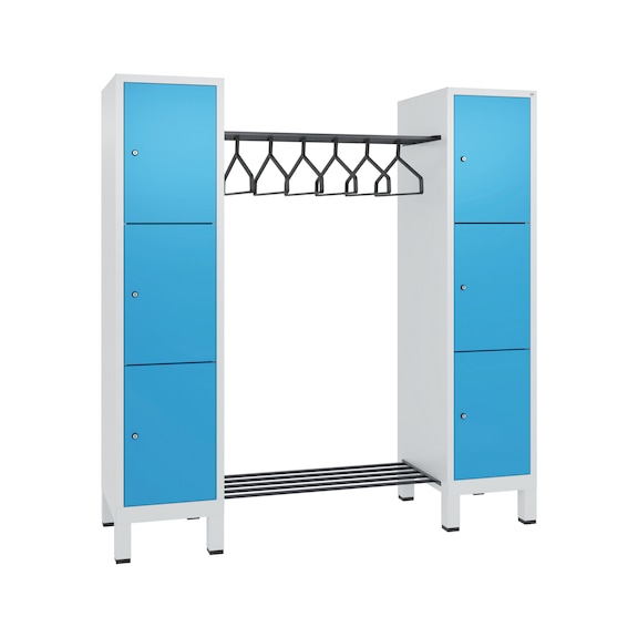 C+P Garderobe Evolo, 6 Fächer, H1850B1790T500 mm, Nr. 48406-02|S10013 - Kleiderspind (Werkstatt)