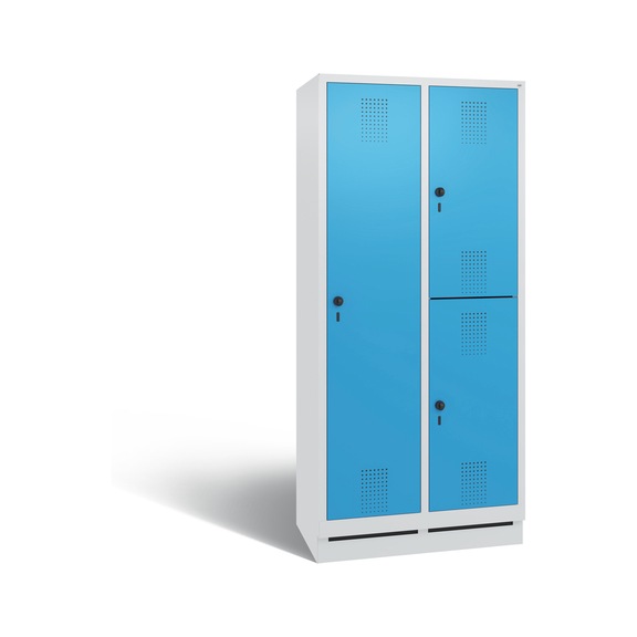 C+P Locker Evolo, 2 compartments, H1800B810D500 mm, No. 48620-22|S10019 - Clothes locker (workshop)