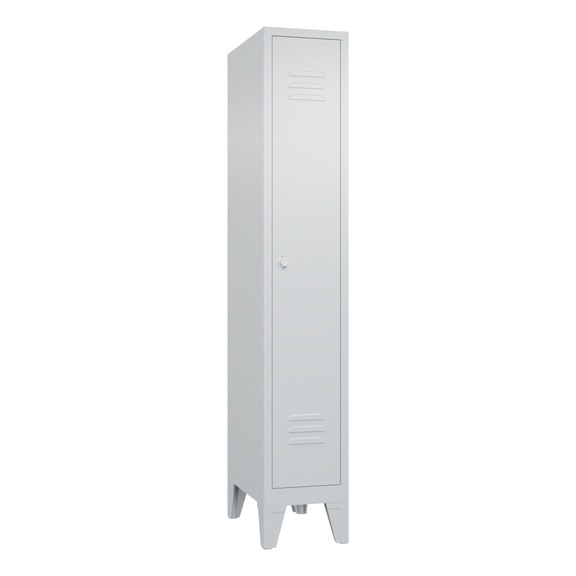 C+P Classic locker, 1 compartment, H1850B320D500 mm, light gray No. 8010-10|S10000 - Clothes locker (workshop)