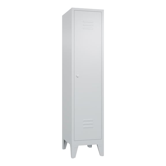 C+P Classic locker, 1 compartment, H1850B420D500 mm, light gray No. 8010-12|S10001 - Clothes locker (workshop)