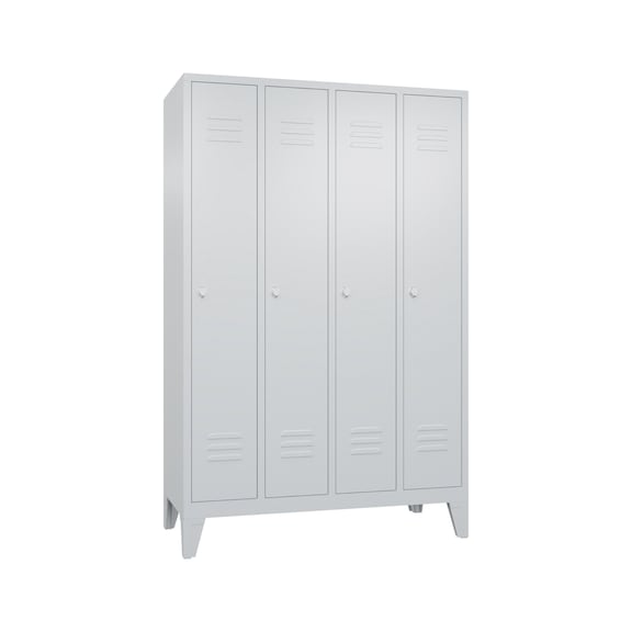 C+P Classic locker, 4 compartments, H1850B1190D500 mm, light gray No. 8010-40|S10000 - Clothes locker (workshop)