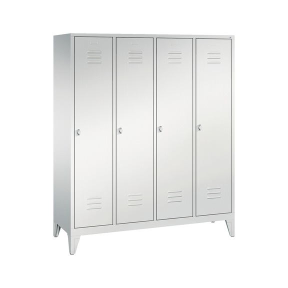C+P Locker Classic, 4 compartments, H1850B1590D500 mm, light gray No. 8010-42|S10000 - Clothes locker (workshop)