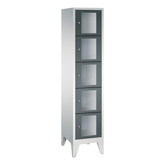 C+P Schließfachschrank Classic, 5 Fächer, H1850B420T500 mm, Nr. 8010A125|S10019 - Kleiderspind (Werkstatt)