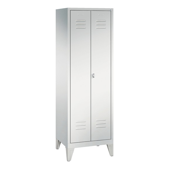 C+P Classic locker, 2 compartments, H1850B610D500 mm, light gray No. 8012-20|S10000 - Clothes locker (workshop)