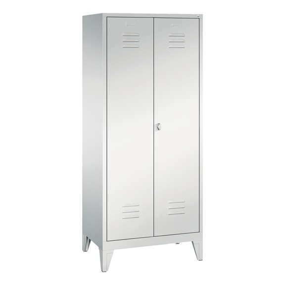 C+P Locker Classic, 2 compartments, H1850B810D500 mm, light gray No. 8012-22B|S10000 - Clothes locker (workshop)
