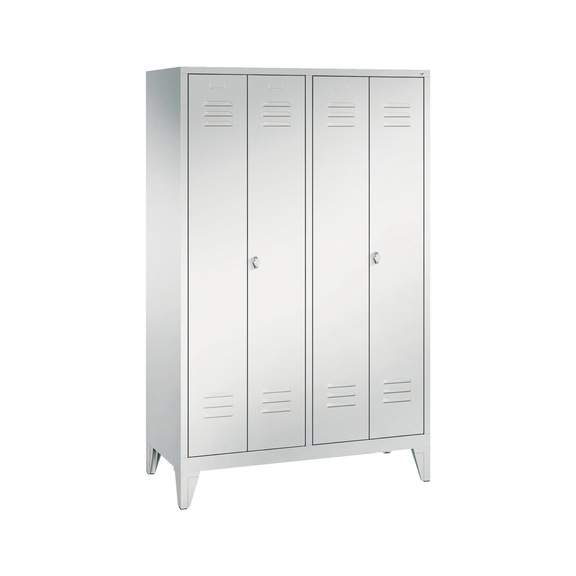 C+P Locker Classic, 4 compartments, H1850B1190D500 mm, light gray No. 8012-40|S10001 - Clothes locker (workshop)