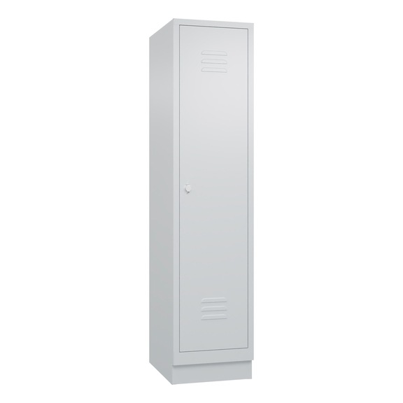 C+P Classic locker, 1 compartment, H1800B420D500 mm, light gray No. 8020-12|S10001 - Clothes locker (workshop)