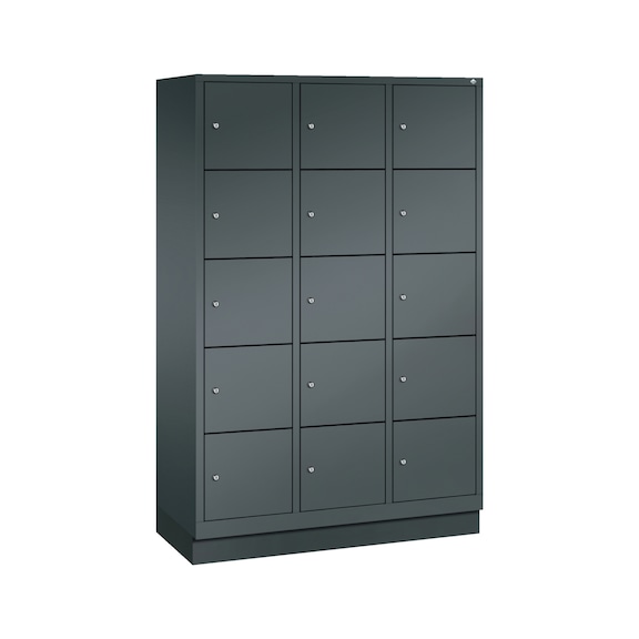 C+P Classic locker cabinet, 15 compartments, H1800B1200D500 mm No. 8020-325|S10385 - Clothes locker (workshop)