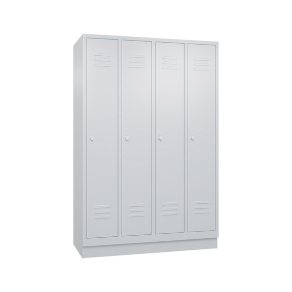 C+P Spind Classic, 4 Abteile, H1800B1190T500 mm, Lichtgrau Nr. 8020-40|S10000 - Kleiderspind (Werkstatt)