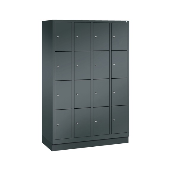 C+P Classic locker cabinet, 16 compartments, H1800B1190D500 mm No. 8020-404|S10432 - Clothes locker (workshop)
