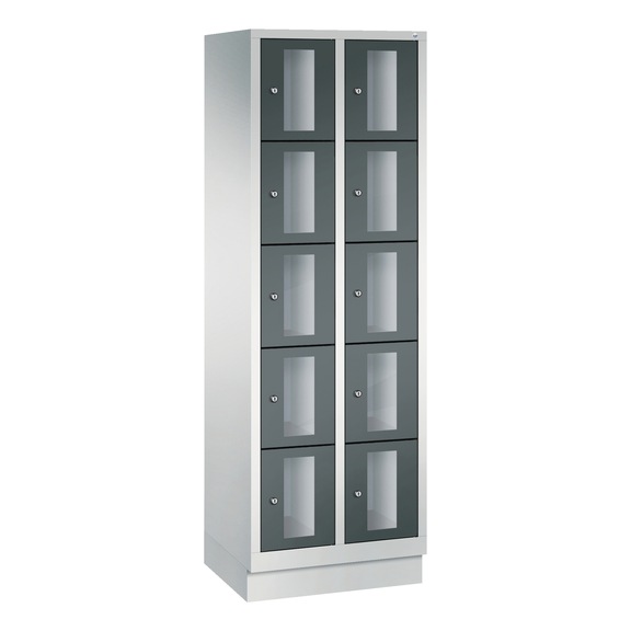 C+P Schließfachschrank Classic, 10 Fächer, H1800B610T500 mm, Nr. 8020A205|S10029 - Kleiderspind (Werkstatt)