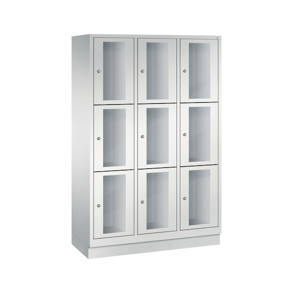 C+P Classic locker cabinet, 9 compartments, H1800B1200D500 mm, No. 8020A323|S10000 - Clothes locker (workshop)