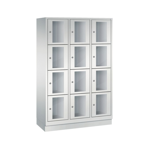 C+P Classic locker cabinet, 12 compartments, H1800B1200D500 mm No. 8020A324|S10001 - Clothes locker (workshop)