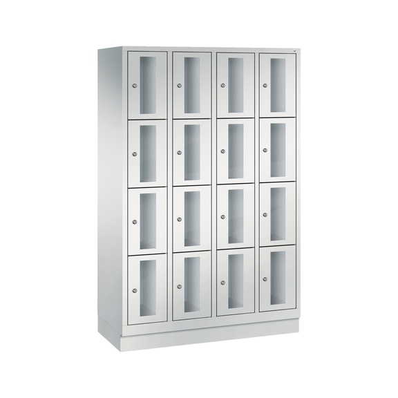 C+P Classic locker cabinet, 16 compartments, H1800B1190D500 mm No. 8020A404|S10000 - Clothes locker (workshop)