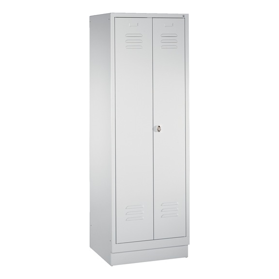 C+P Classic locker, 2 compartments, H1800B610D500 mm, light gray No. 8022-20|S10000 - Clothes locker (workshop)