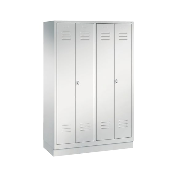 C+P Locker Classic, 4 compartments, H1800B1190D500 mm, light gray No. 8022-40|S10000 - Clothes locker (workshop)