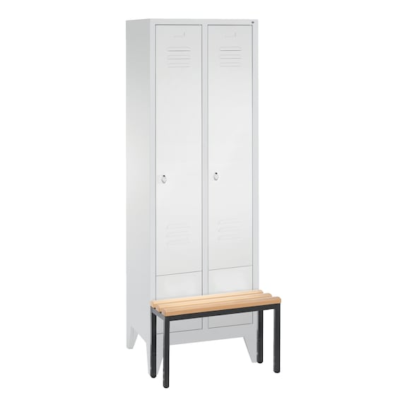 C+P Spind Classic, 2 Abteile, H1850B610T500 mm, Lichtgrau Nr. 8030-20|S10000 - Kleiderspind (Werkstatt)