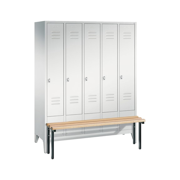 C+P Locker Classic, 5 compartments, H1850B1480D500 mm, light gray No. 8030-50|S10000 - Clothes locker (workshop)
