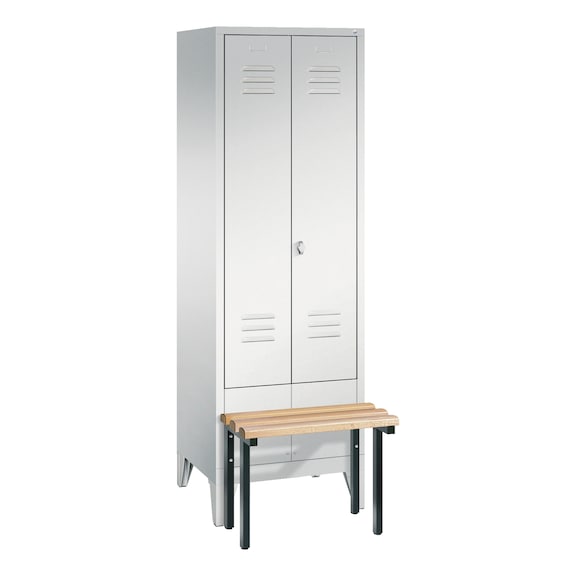 C+P Spind Classic, 2 Abteile, H1850B610T500 mm, Lichtgrau Nr. 8032-20|S10000 - Kleiderspind (Werkstatt)